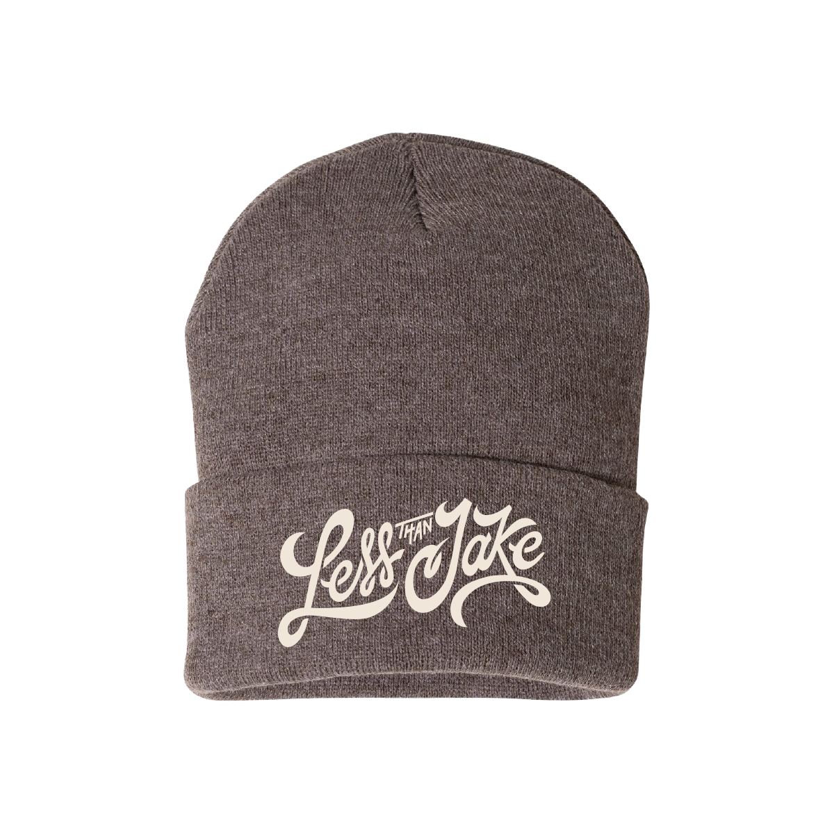 Less Than Jake - Script Heather Brown Beanie – Less Than Jake Merch