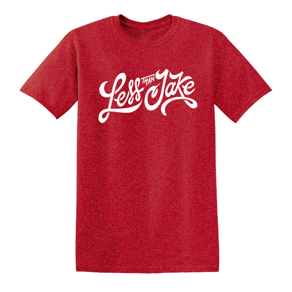 Less Than Jake Heather Red Script Tee