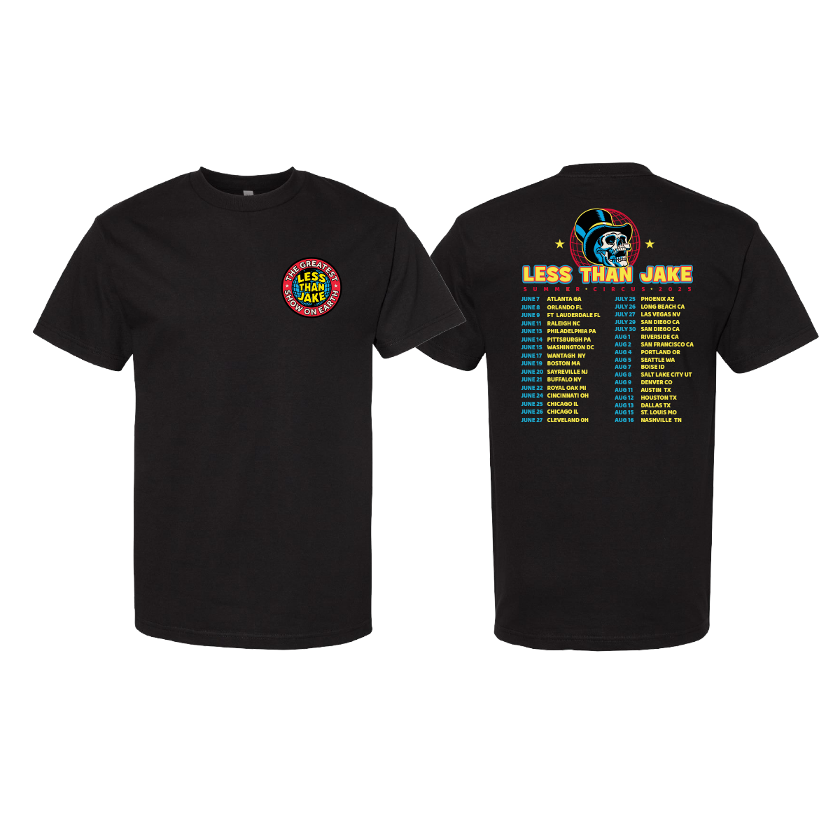 LESS THAN JAKE マッチTシャツ Less Than Jake - Summer Circus Youth 2025 Tour Shirt – Less