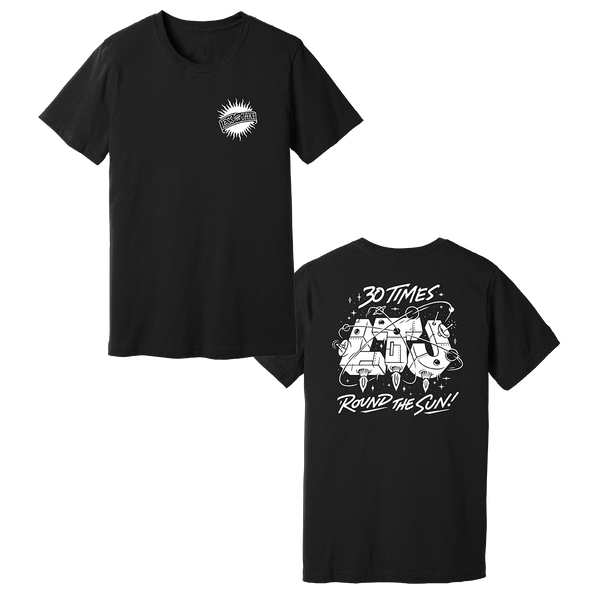 Less Than Jake -30X Round The Sun Black Unisex Tee
